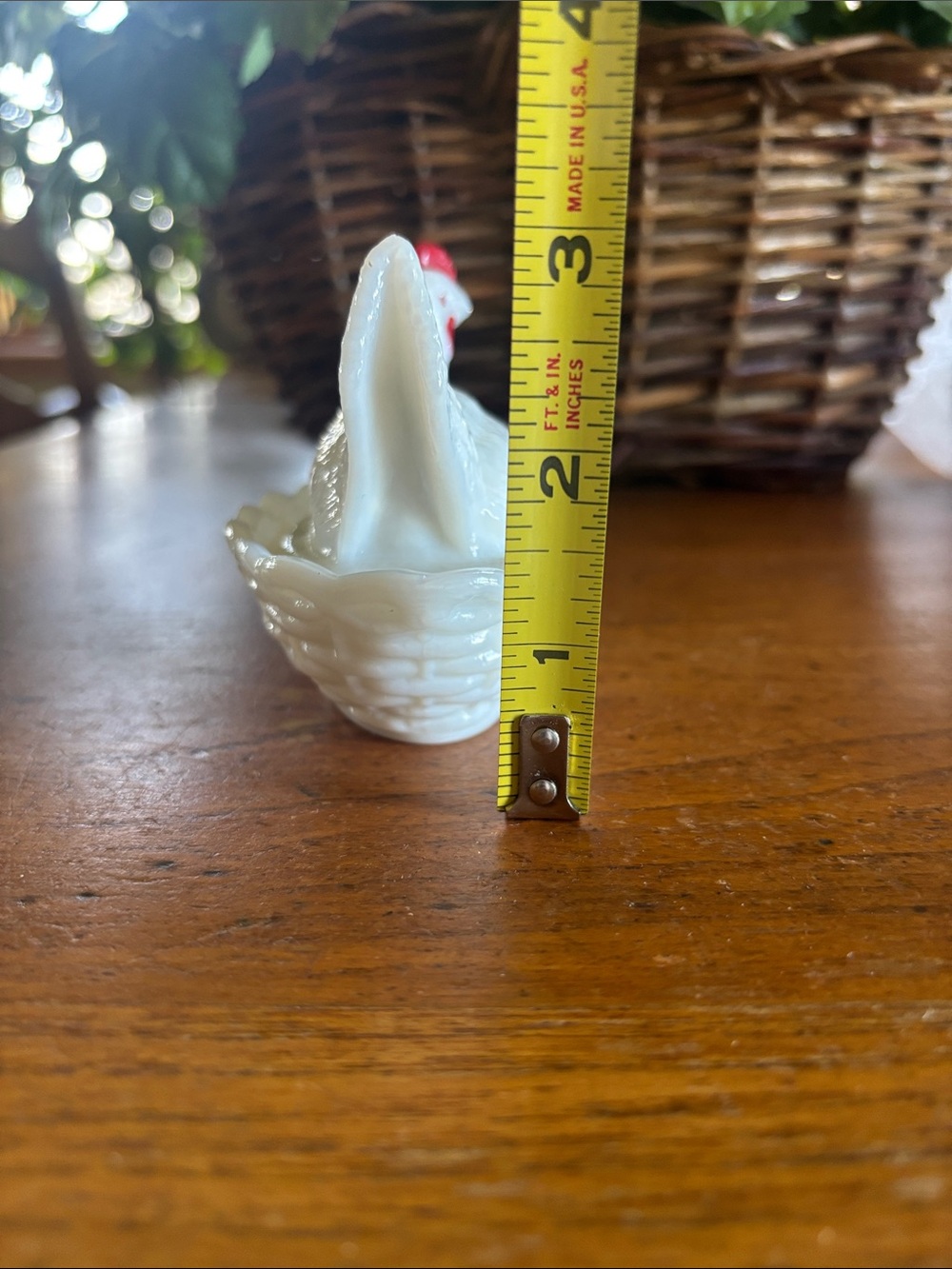 Vintage Westmoreland marked opalescent milk glass Hen-On-Nest trinket dish - Picture 11 of 12